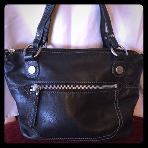 Fossil black leather bag